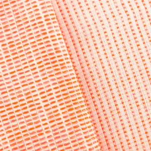 1 1/4 YD PC-White/Neon Orange Rib Woven Fabric