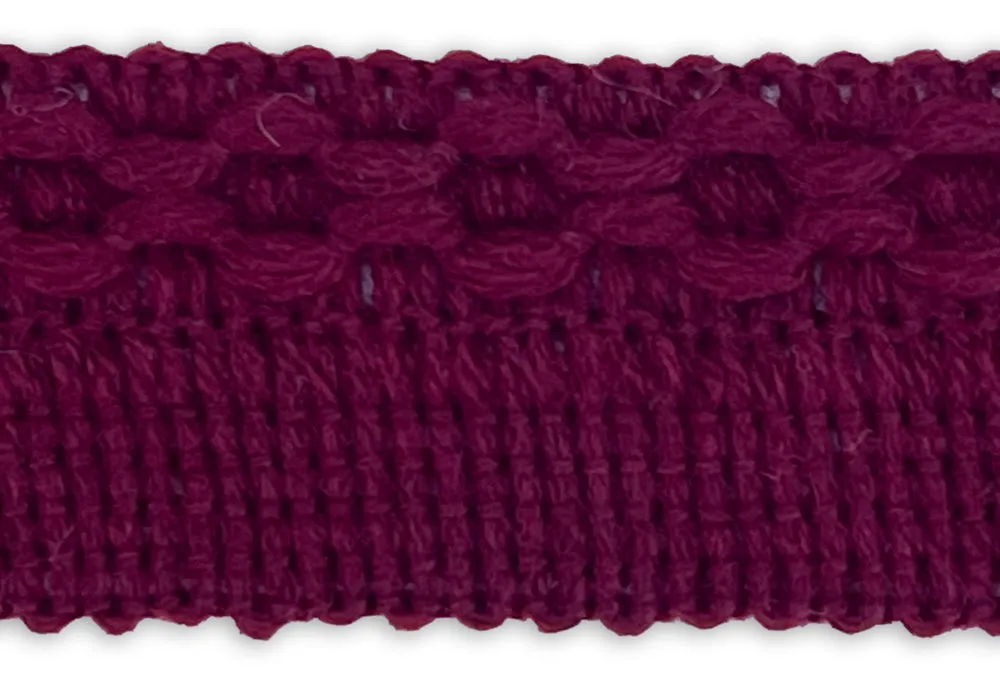 1 1/4" Burgundy Wine Wool Gimp Trim (Made in France)