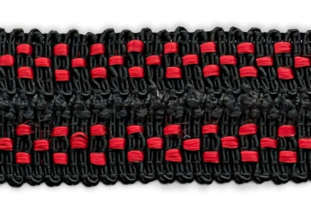 1 1/4" Scarlet Storm Braided Fold-Over Trim (Made in France)