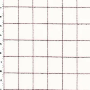 1 3/4 YD PC-Cream/Black/White Grid Stretch Twill Jacketing Fabric