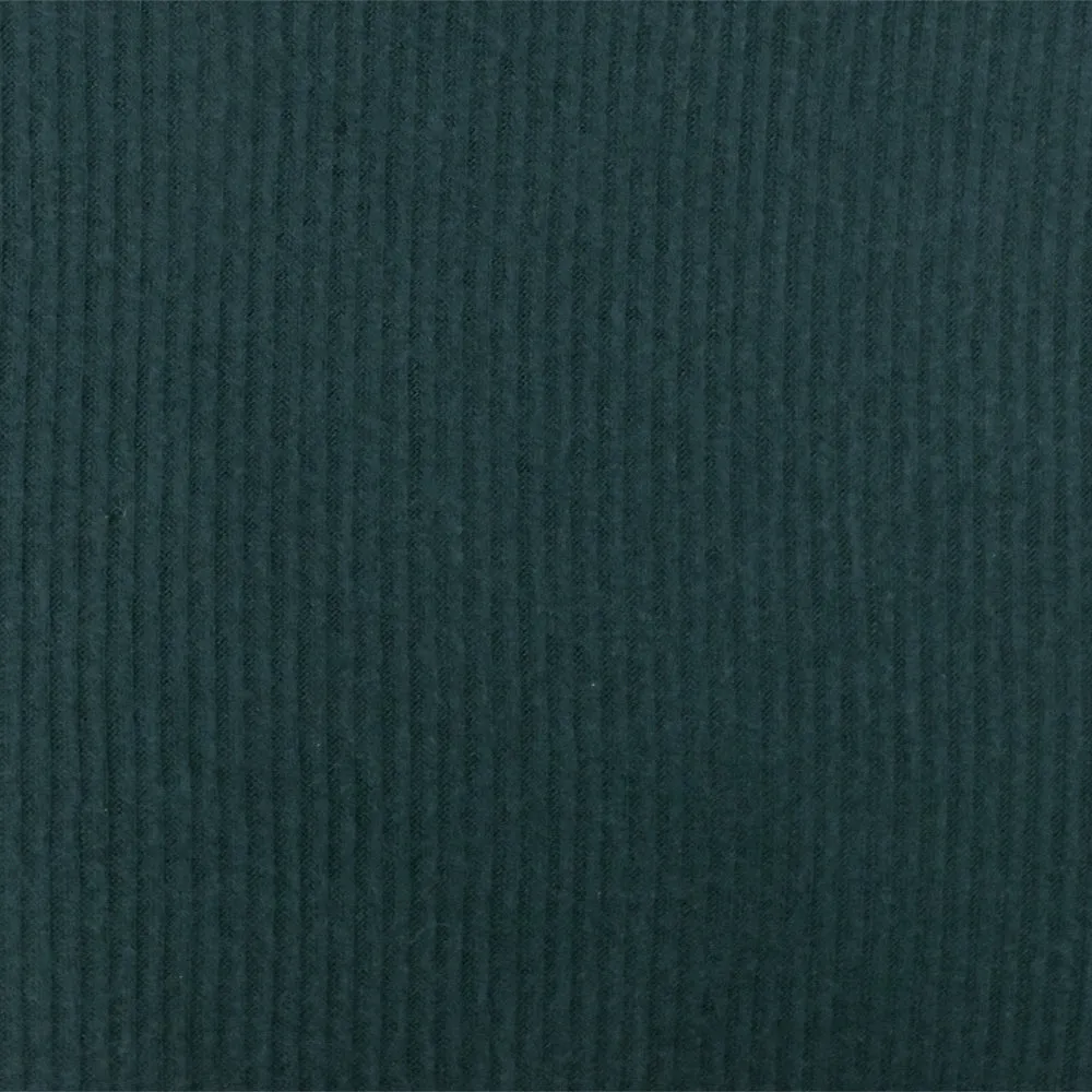 1 3/8 YD PC-Dark Teal Solid Stretch Cotton Brushed 2X2  Rib Knit Fabric