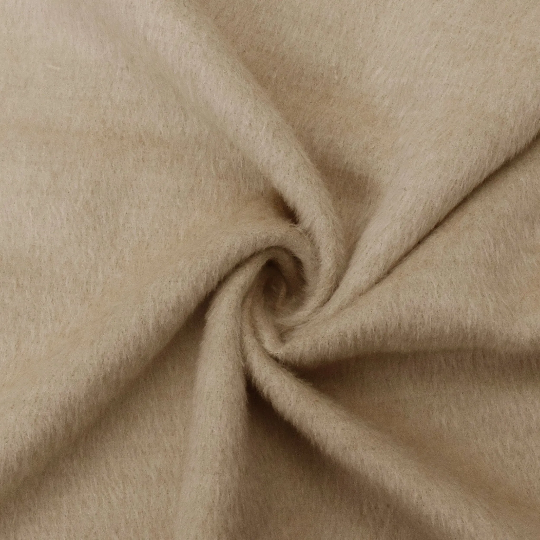 1 3/8 YD PC--Oatmeal Beige Wool Blend Brushed Texture Jacketing Fabric