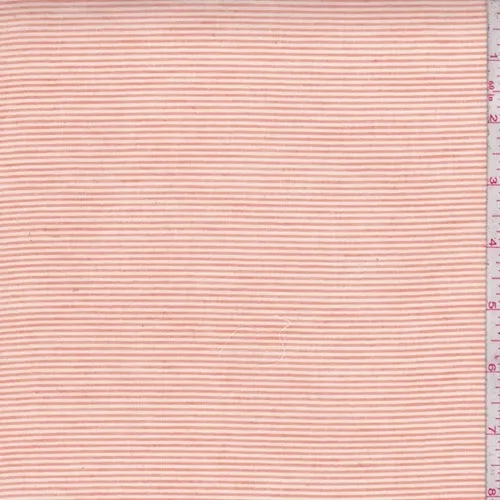 1 YD PC-Tangerine/Ivory Pinstripe Cotton Lawn Fabric