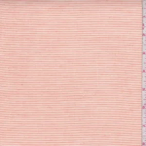 1 YD PC-Tangerine/Ivory Pinstripe Cotton Lawn Fabric