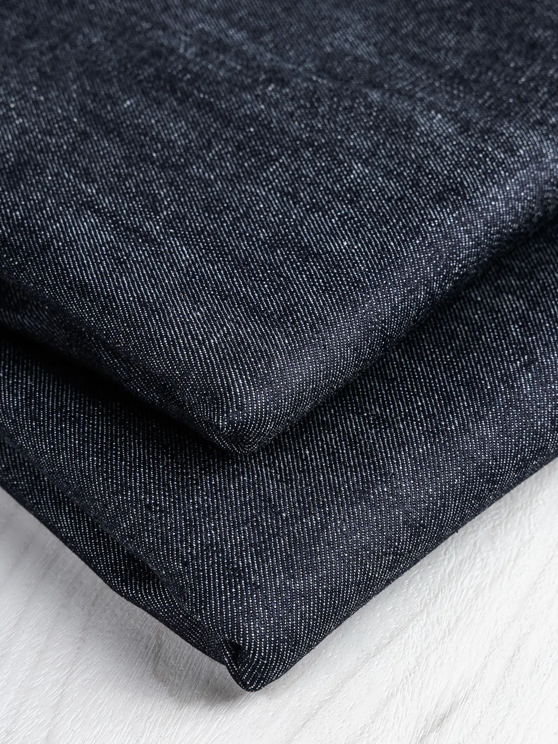 10oz Stretch Recycled Cotton Denim - Indigo Ink - Swatch