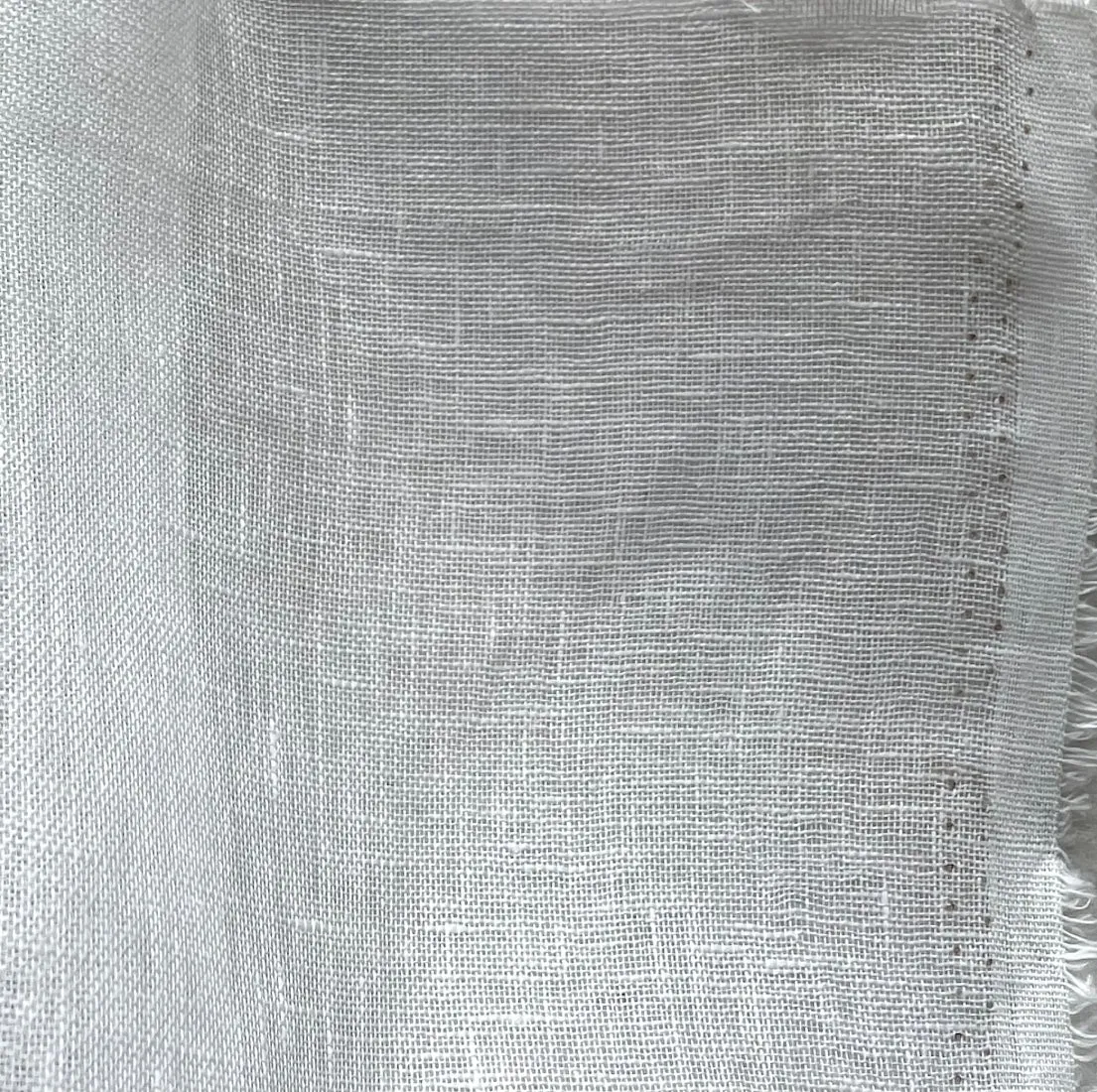 120" Wide Semi-Sheer Dyed White Linen Scrim (Made in Poland)