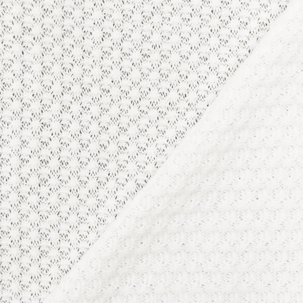 1/4 YD PC-Pure White Solid Stretch Poly Thermal Knit Fabric