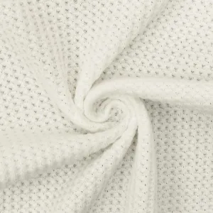 1/4 YD PC-Raw White Solid Poly Thermal Knit Fabric