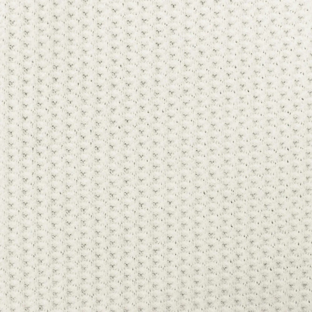 1/4 YD PC-Raw White Solid Poly Thermal Knit Fabric