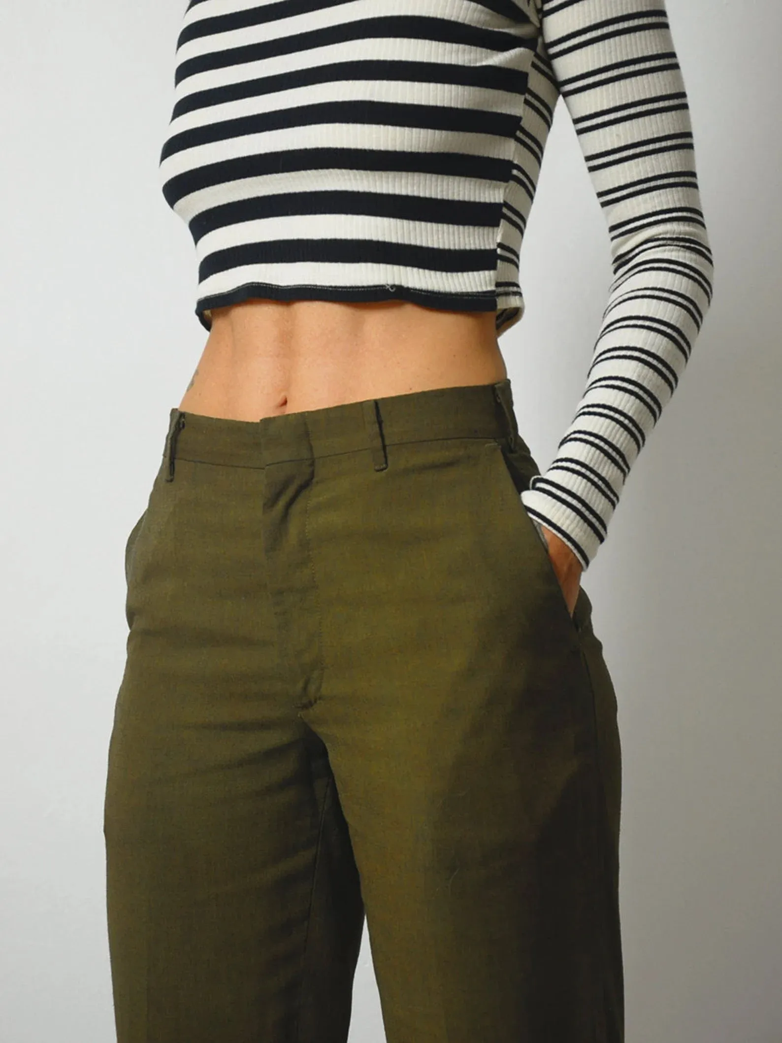 1960's/70's Logan Olive Trousers 28x29