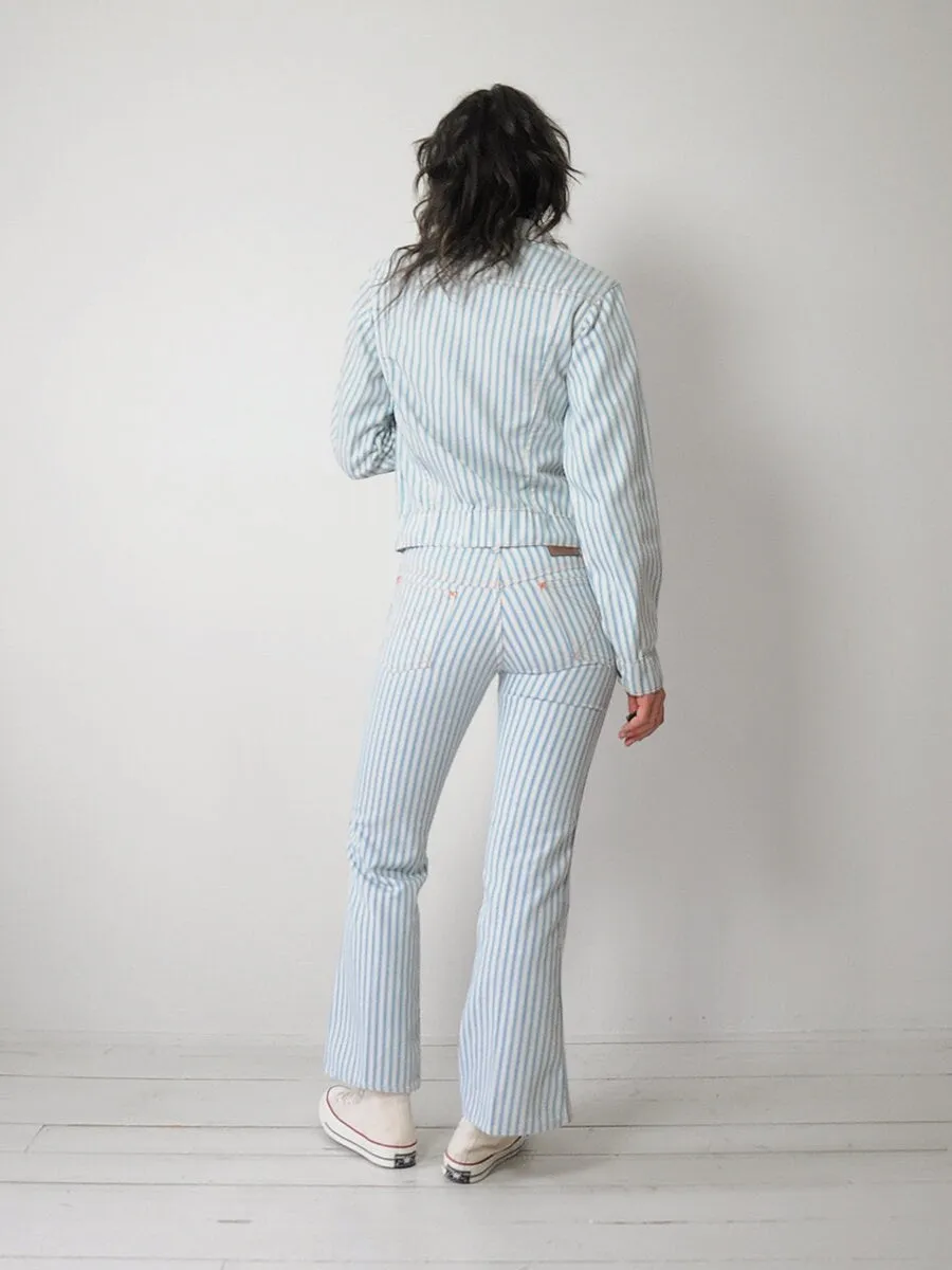 1970's Toughskins Ticking Stripe Denim Set