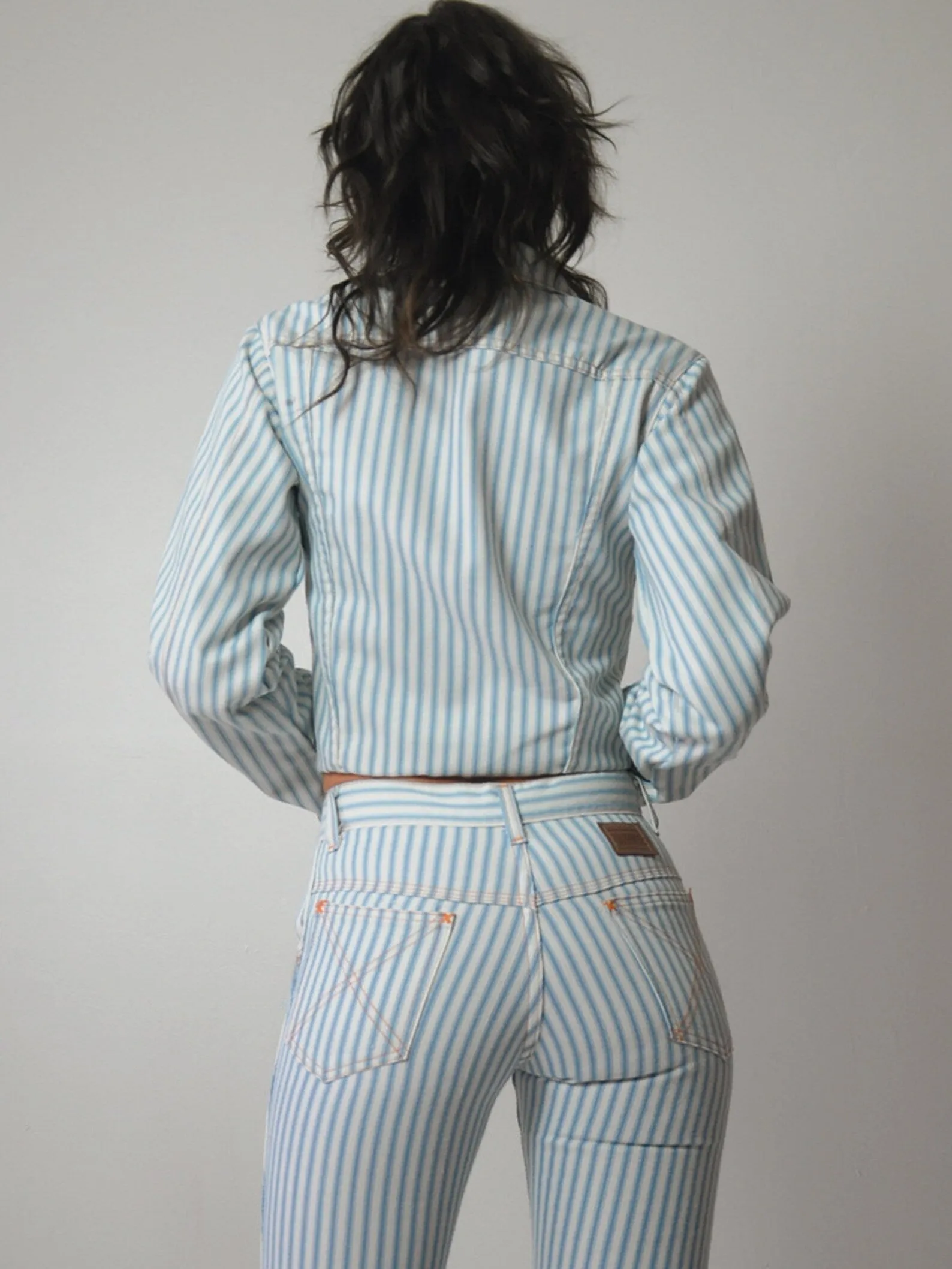 1970's Toughskins Ticking Stripe Denim Set