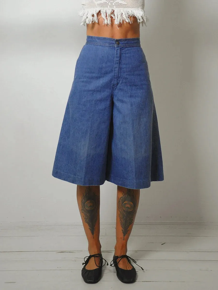 1970's Zipper Jort Gauchos 26" Waist