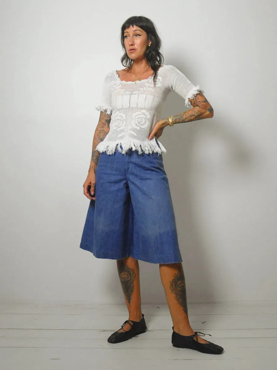 1970's Zipper Jort Gauchos 26" Waist