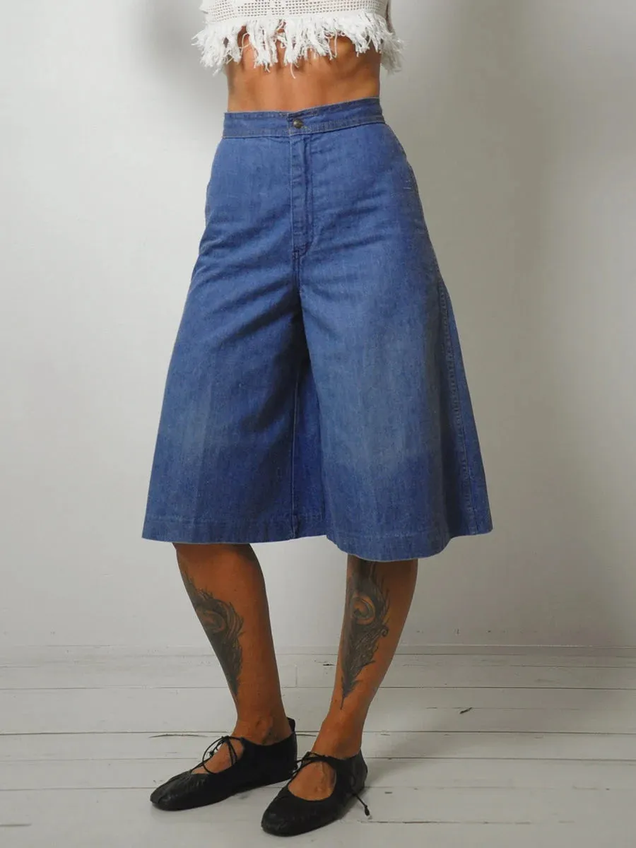 1970's Zipper Jort Gauchos 26" Waist