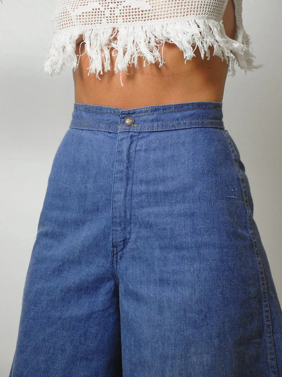 1970's Zipper Jort Gauchos 26" Waist