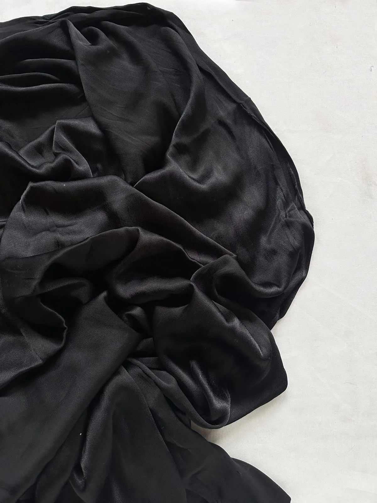 2 1/2 Yards Black Rayon Satin Back Crepe