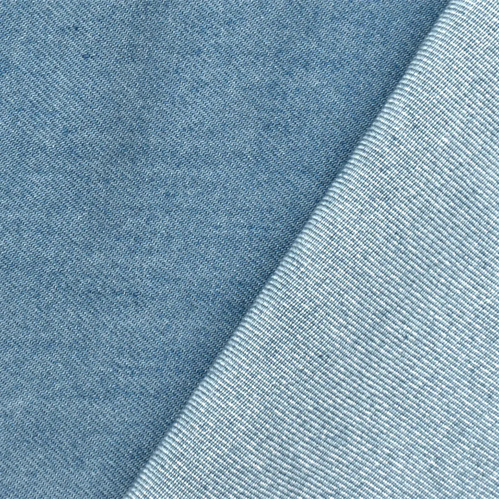 2 1/2 YD PC-Faded Blue Famous Designer Rayon Twill Washed Woven Fabric