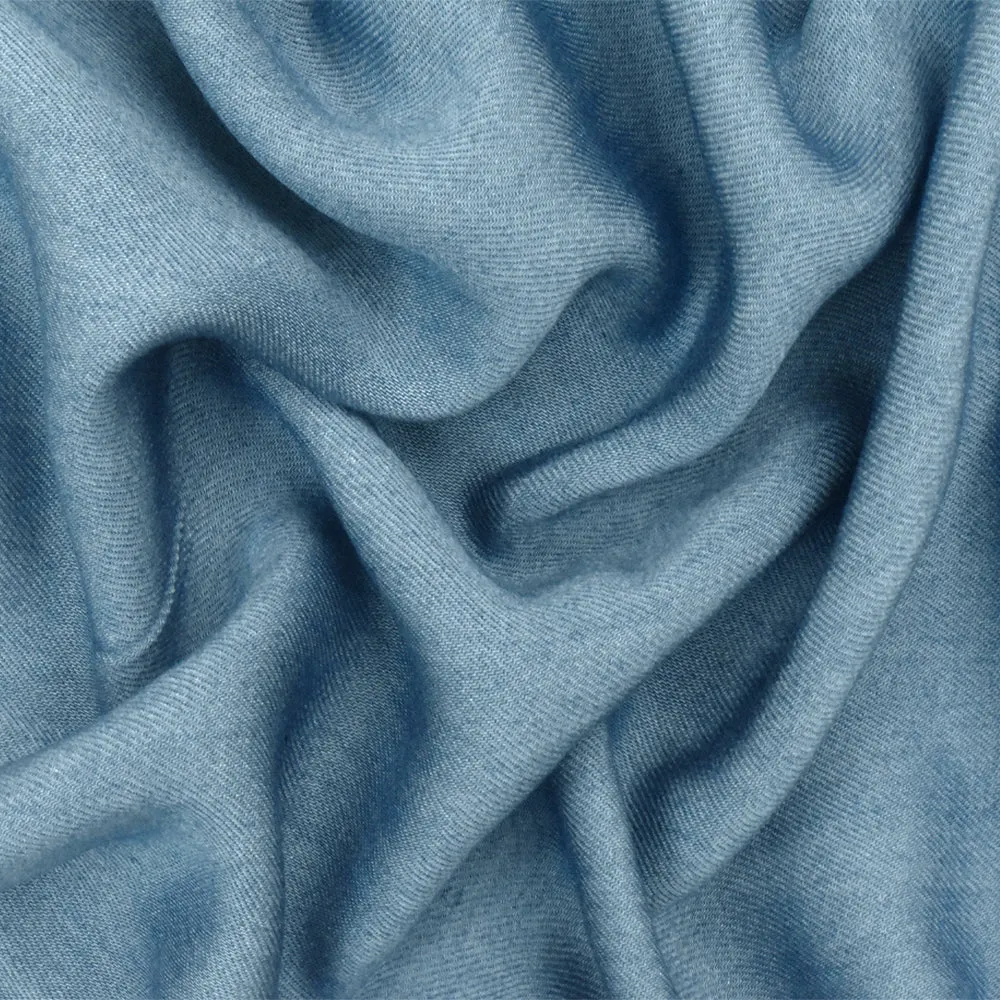 2 1/2 YD PC-Faded Blue Famous Designer Rayon Twill Washed Woven Fabric