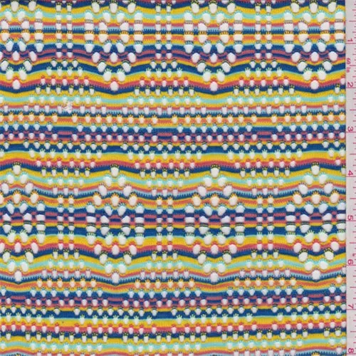 2 1/8 YD PC-Rainbow Stripe Mesh Knit Fabric