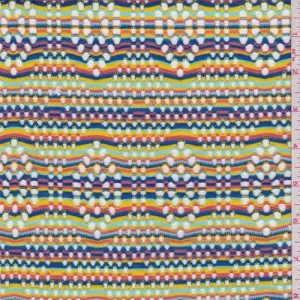 2 1/8 YD PC-Rainbow Stripe Mesh Knit Fabric