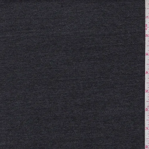 2 3/4 YD PC-Heather Charcoal Wool Blend Twill Jacketing Fabric