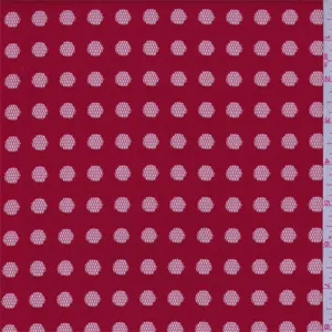 2 5/8 YD PC-Vibrant Red Dot Burnout Mesh Fabric