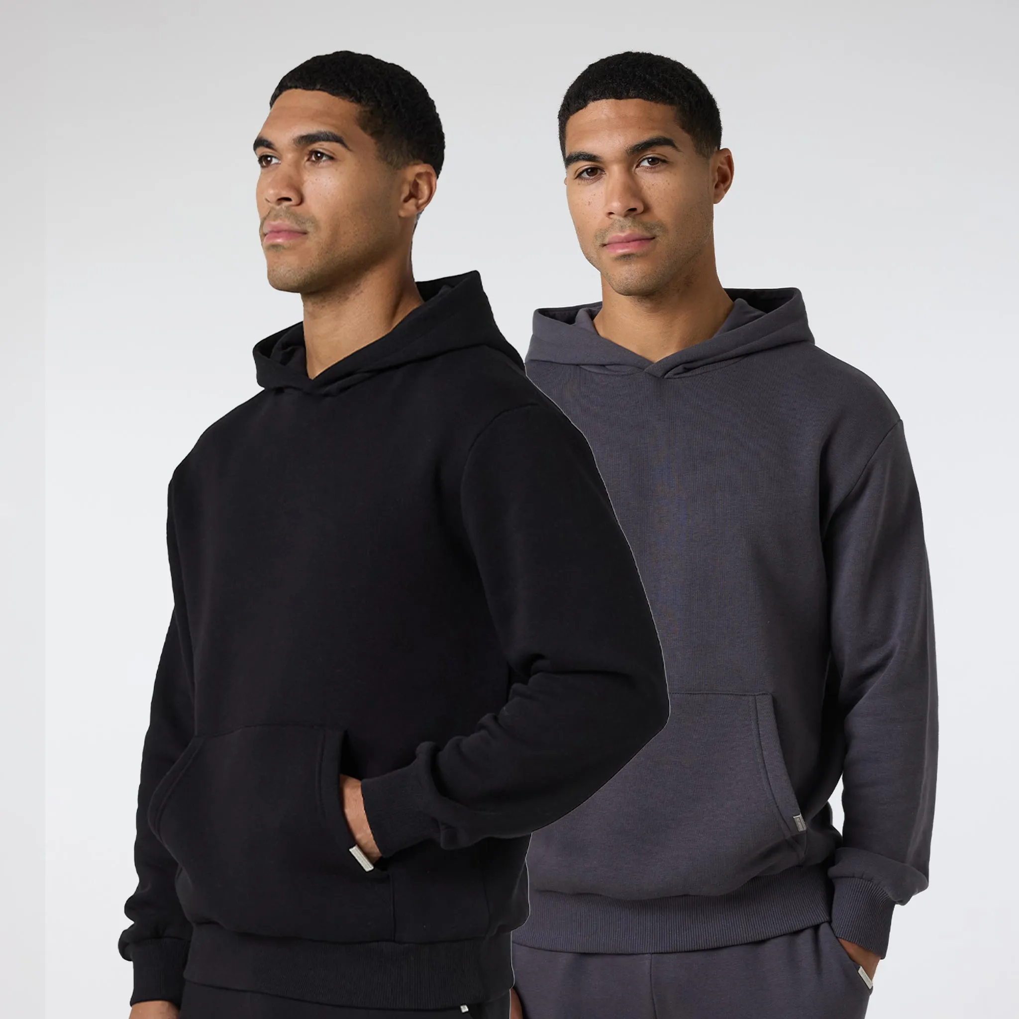 2-Pack Relaxed Fit Hoodies | Black / Dark Grey