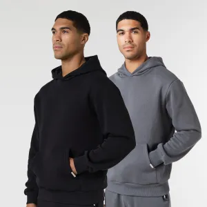 2-Pack Relaxed Fit Hoodies | Black / Graphite