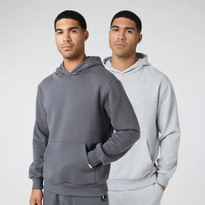 2-Pack Relaxed Fit Hoodies | Graphite / Grey Marl