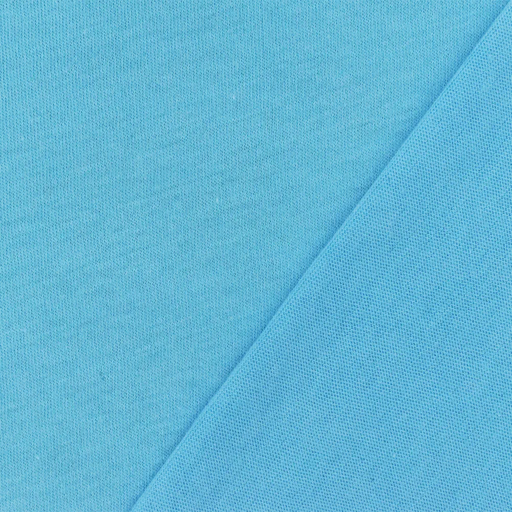 2 YD PC-Blue Organic Cotton Stretch Spandex Solid Jersey Knit Fabric