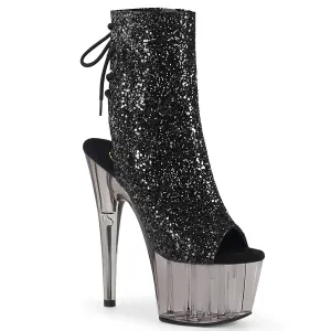 ADORE-1018GT Pleaser Shoes Smoke Tinted Platform Glitter Exotic Dancer Boot