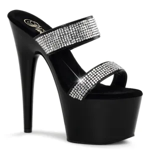 ADORE-702-2 Rhinestone Double Band Platform Stripper Shoe