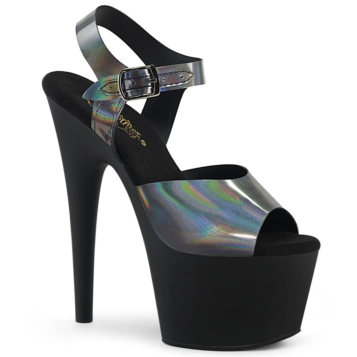 ADORE-708N-DT Pewter Hologram Stripper Shoes