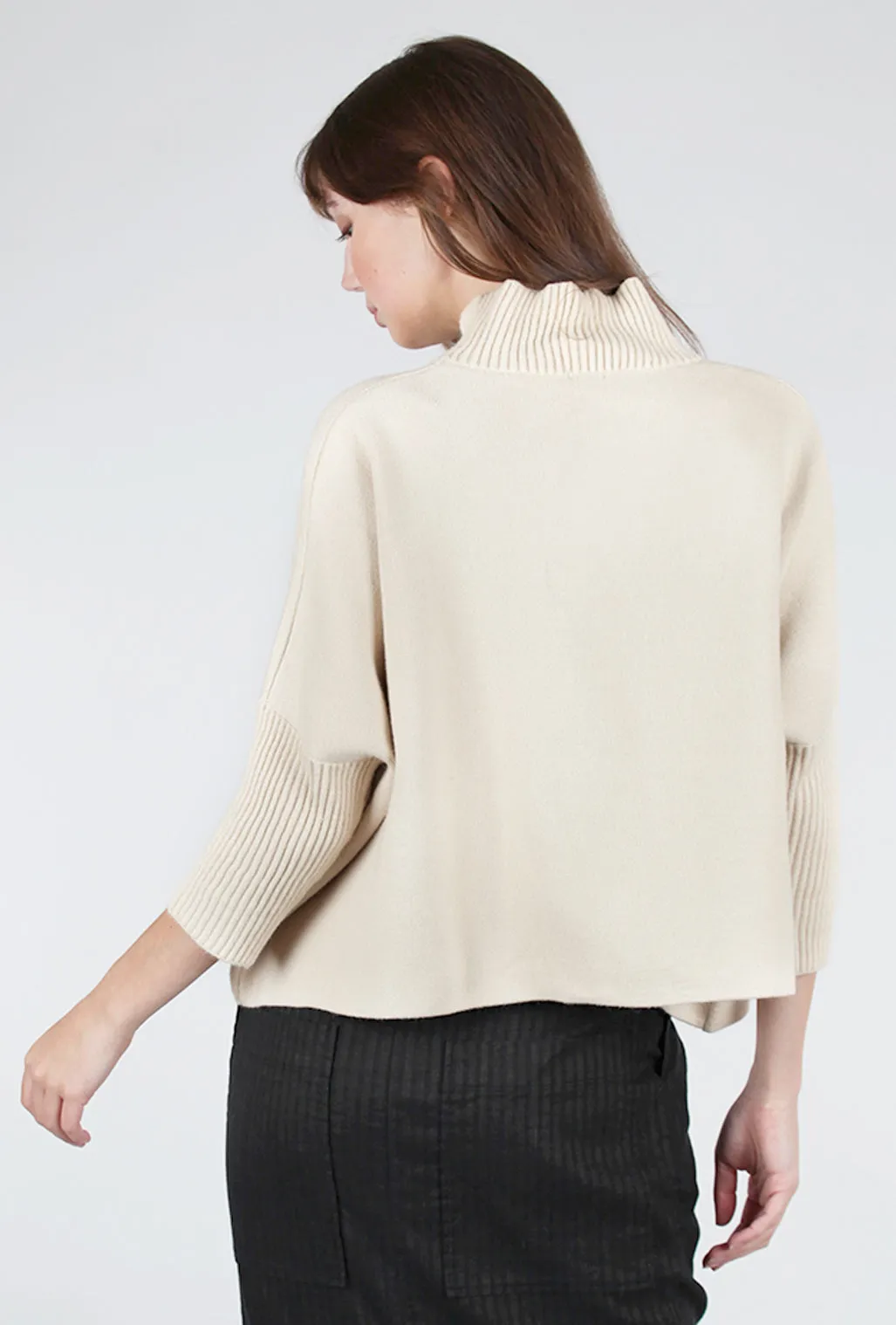 Aja Cropped Sweater, Ecru