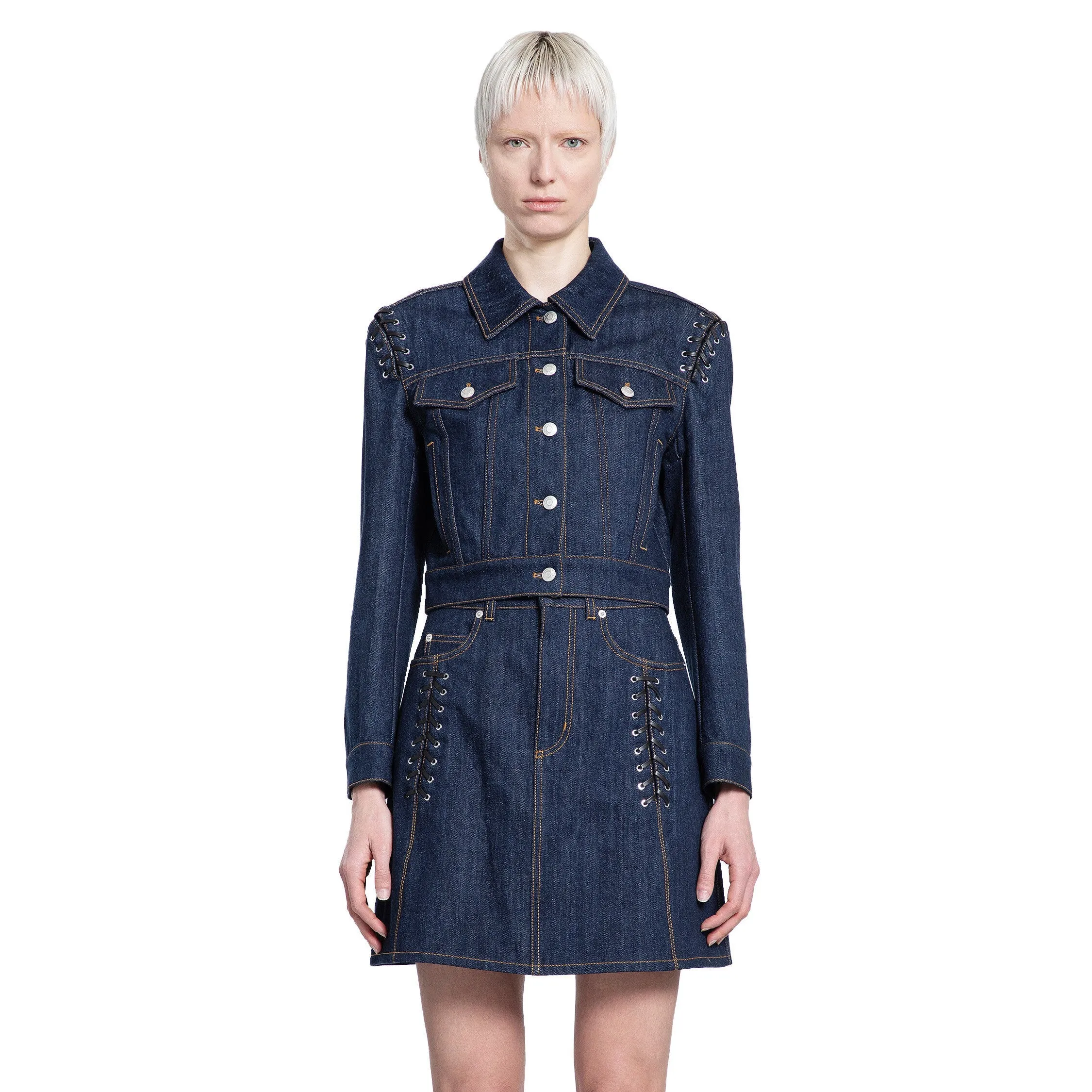 ALEXANDER MCQUEEN WOMAN BLUE JACKETS