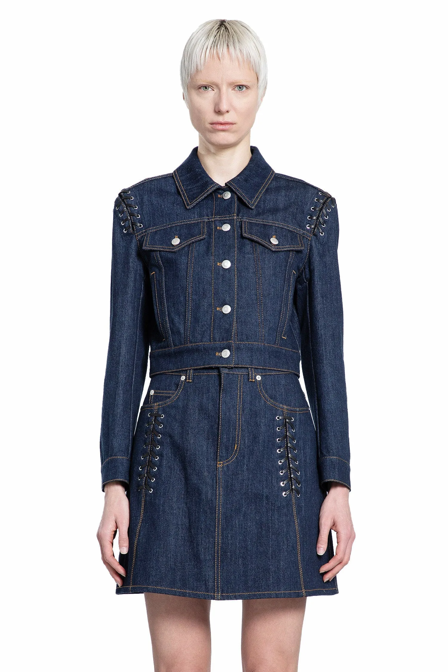 ALEXANDER MCQUEEN WOMAN BLUE JACKETS