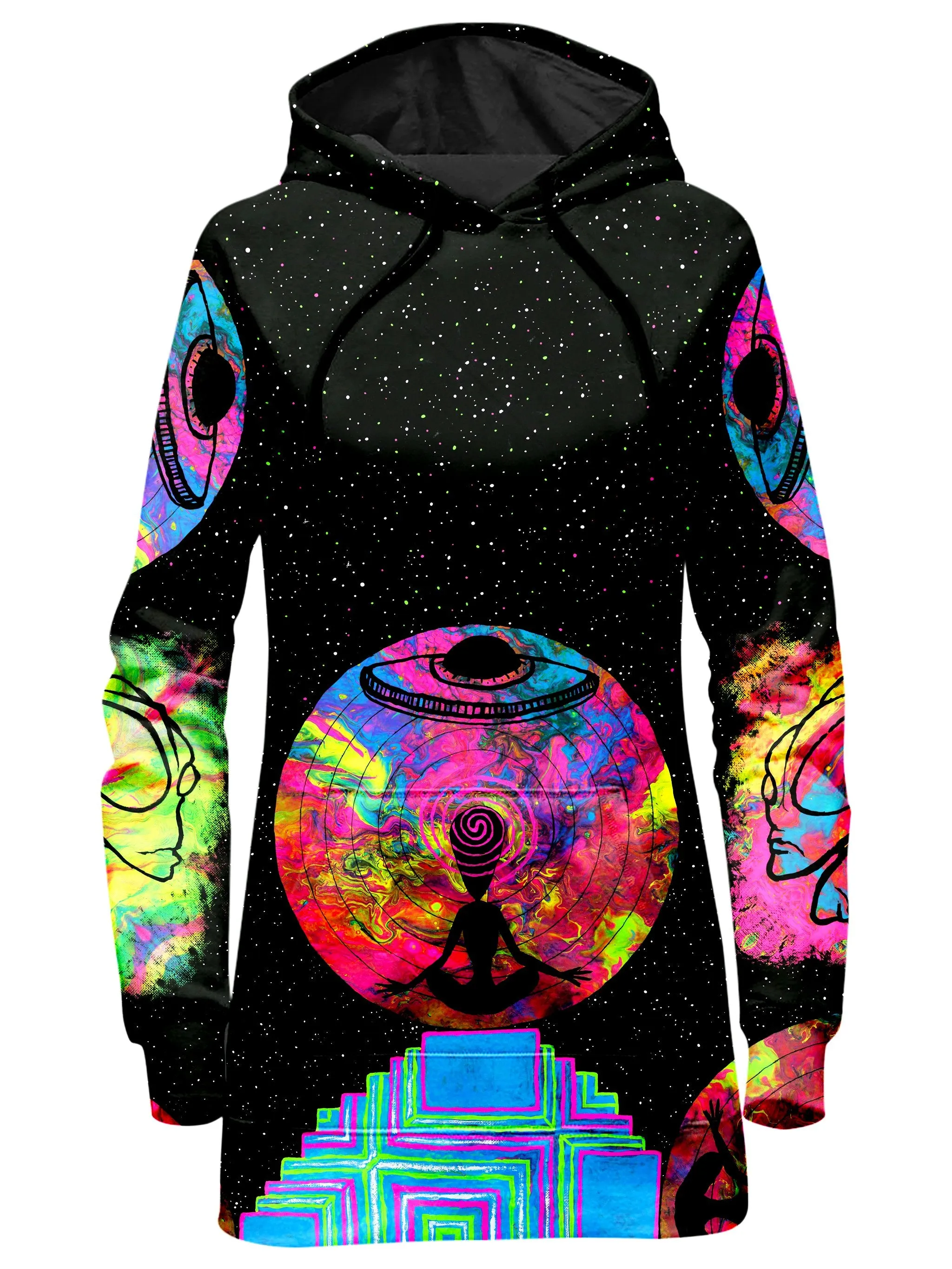 Alien Meditate Hoodie Dress