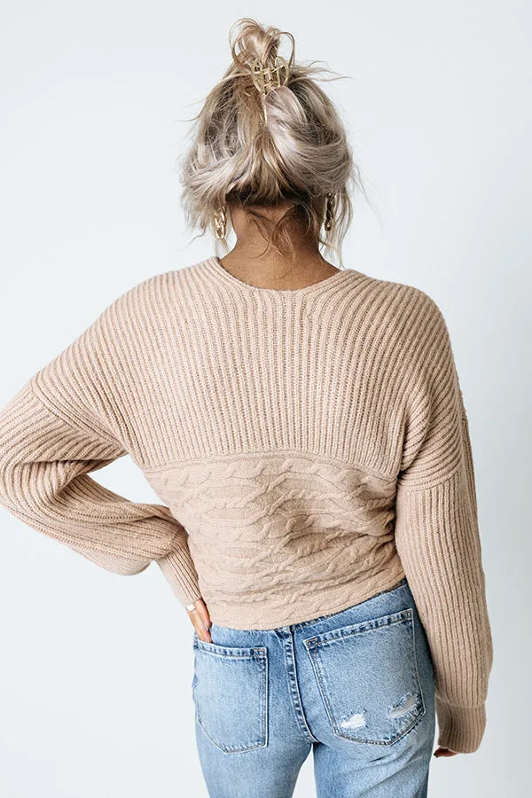 Always Flirting Sweater In Iced Latte