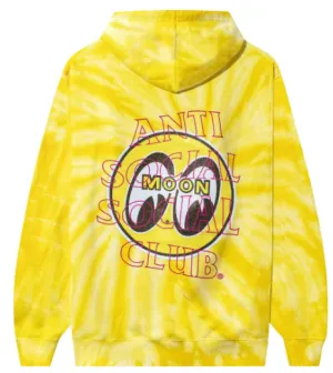 Anti Social Social Club Mooneyes Glitter Crossfire Tie Dye Hoodie Yellow