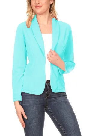 Aqua Solid Long Sleeve Blazer