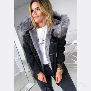 Autumn Fashion Retro Big Fur Collar Distressed Temperament Stitching Jackets