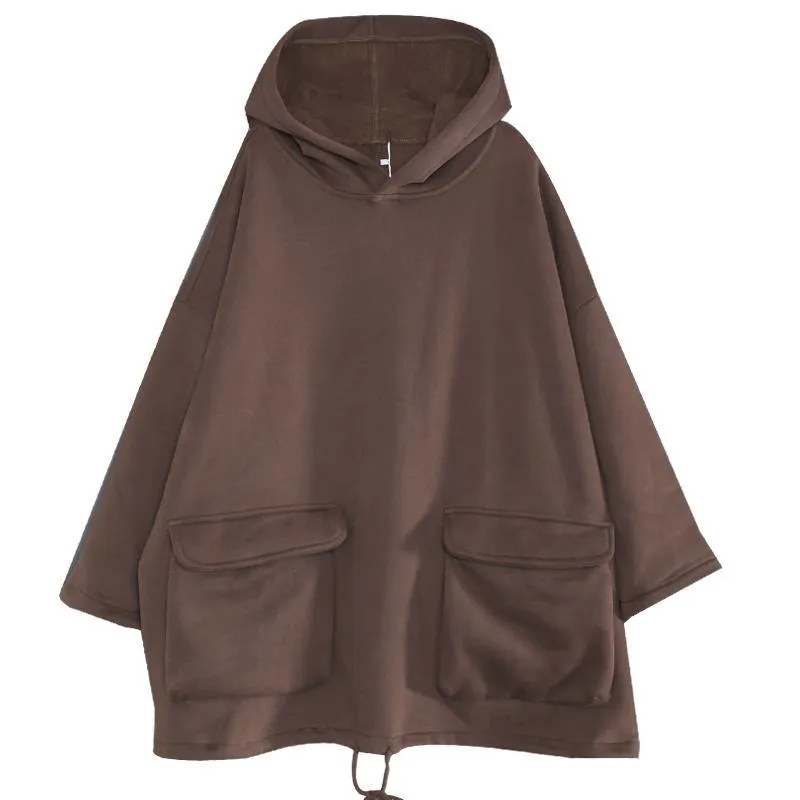 Babakud Solid Color Loose Hooded Sweatshirts