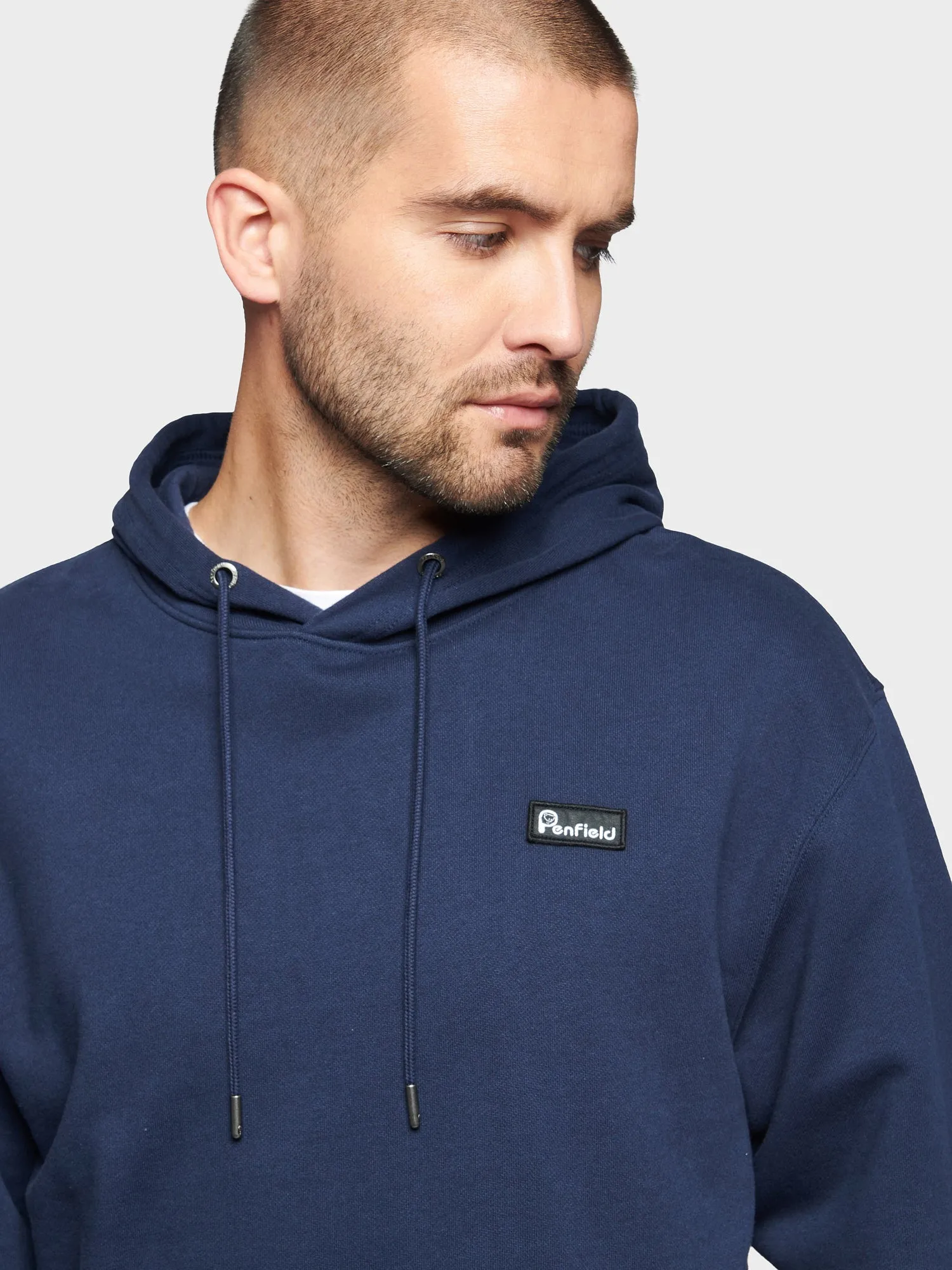 Badge Hoodie in Navy Blue