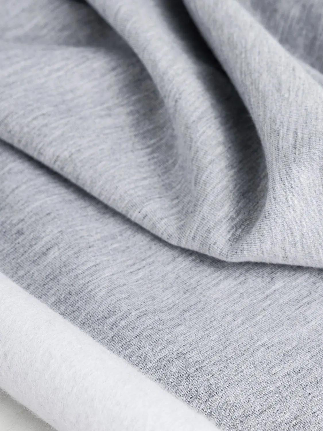 Bamboo Cotton Stretch Fleece - Cloud Grey