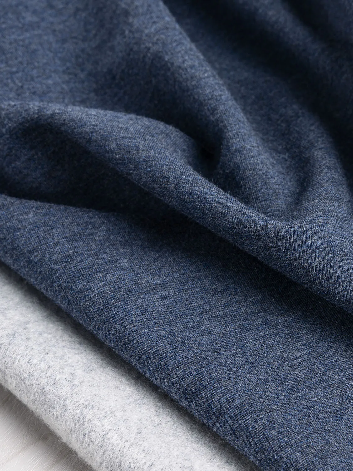 Bamboo Cotton Stretch Fleece - Heather Blue - Swatch