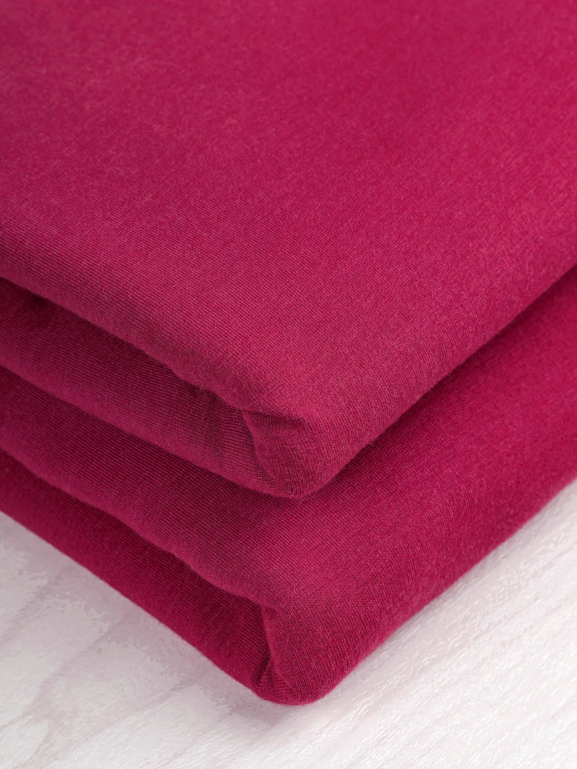 Bamboo Cotton Stretch Fleece - Hibiscus - Swatch