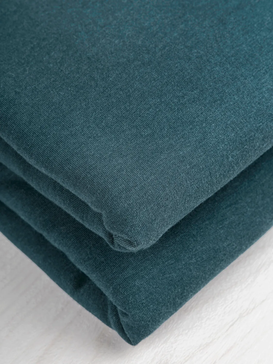 Bamboo Cotton Stretch Fleece - Teal - Swatch