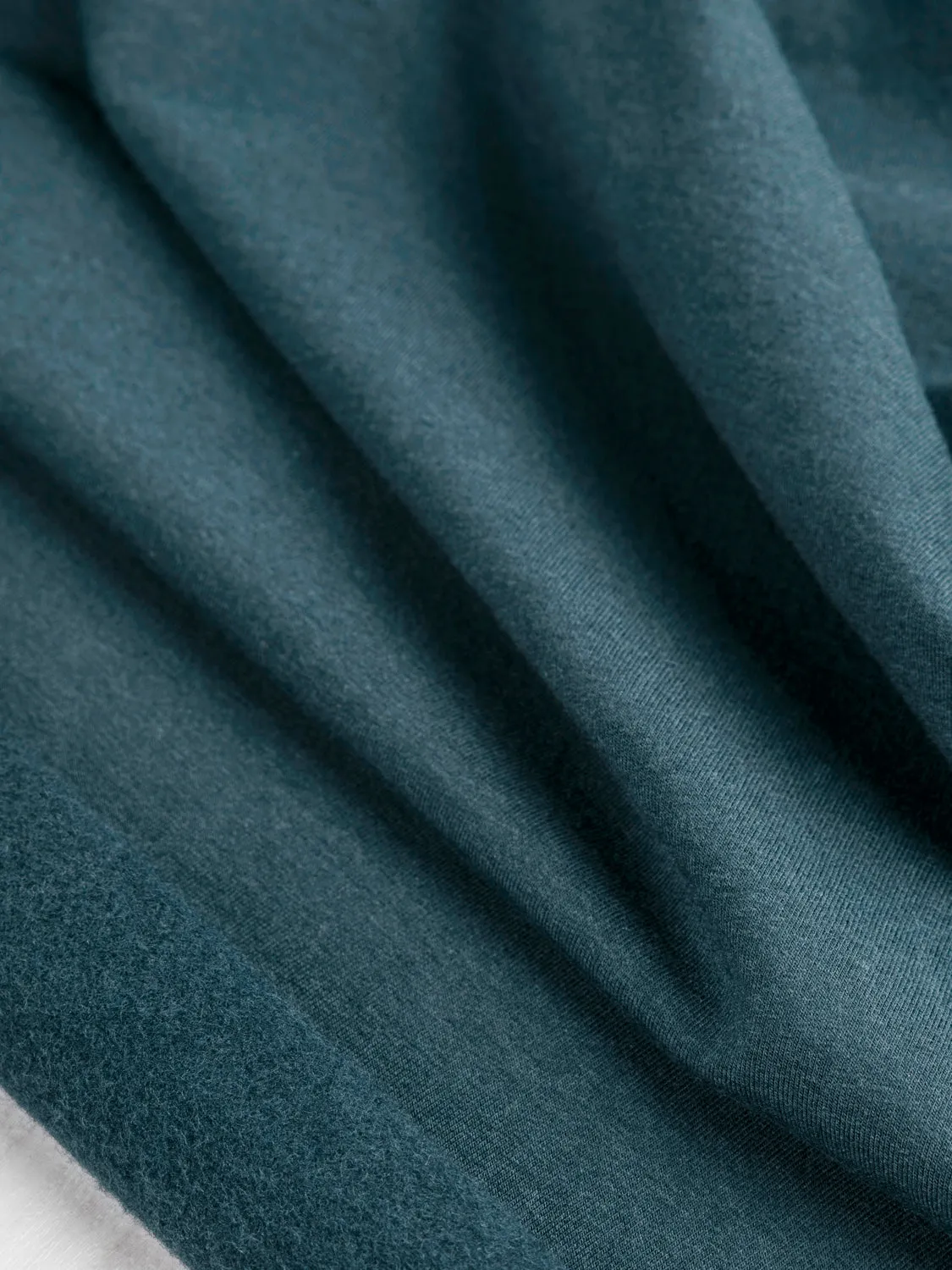 Bamboo Cotton Stretch Fleece - Teal - Swatch