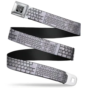 BD Wings Logo CLOSE-UP Full Color Black Silver Seatbelt Belt - BD Keyboard Webbing